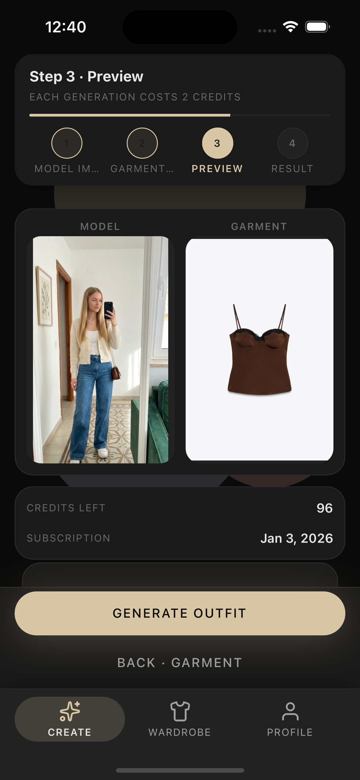 MODELME App Interface
